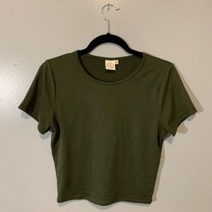 Army Green Crop Top